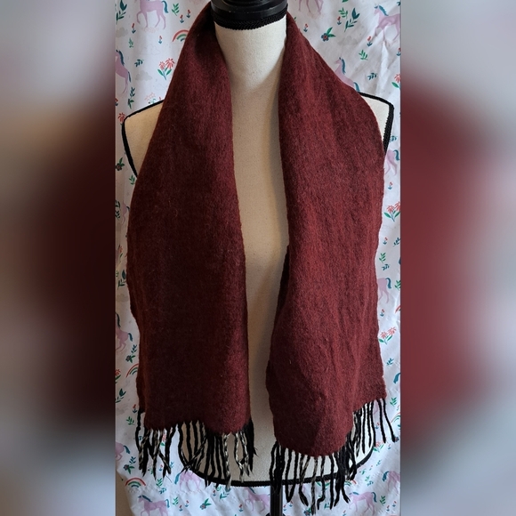 Vintage Christian Dior Red & Grey Plaid Merino Wool Reversible Casual Scarf Wrap - Picture 2 of 8